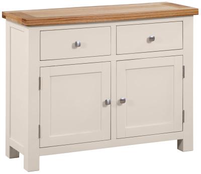 Product photograph of Lundy Cobblestone Grey Painted 2 Door Small Sideboard from Choice Furniture Superstore