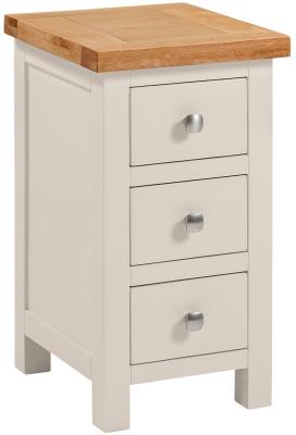 Product photograph of Lundy Cobblestone Grey Painted 3 Drawer Compact Bedside Cabinet from Choice Furniture Superstore