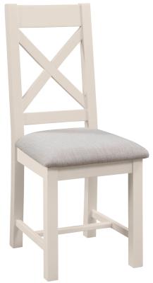 Lundy Cobblestone Grey Painted Crossback Dining Chair Sold In Pairs