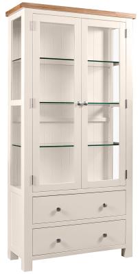 Lundy Cobblestone Grey Painted Display Cabinet