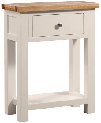 Product photograph of Lundy Cobblestone Grey Painted 1 Drawer Small Console Table from Choice Furniture Superstore