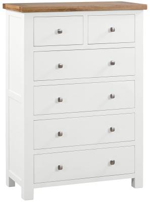 Product photograph of Lundy White Painted 2 4 Drawer Chest from Choice Furniture Superstore