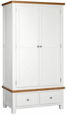 Lundy White Painted 2 Door Combi Wardrobe