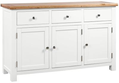 Product photograph of Lundy White Painted 3 Door Large Sideboard from Choice Furniture Superstore