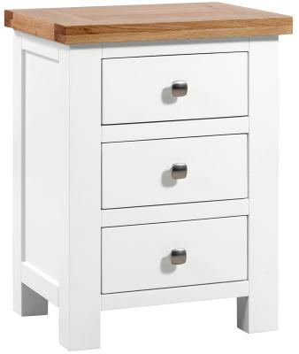 Lundy White Painted 3 Drawer Bedside Cabinet