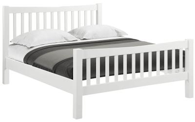 Product photograph of Lundy White Painted Bed - Comes In 4ft 6in Double And 5ft King Size Options from Choice Furniture Superstore