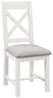 Lundy White Painted Crossback Dining Chair Sold In Pairs