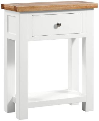 Product photograph of Lundy White Painted 1 Drawer Small Console Table from Choice Furniture Superstore