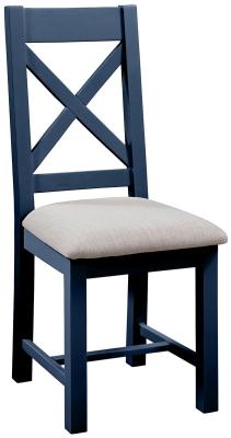 Lundy Electric Blue Painted Crossback Dining Chair Sold In Pairs