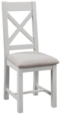 Lundy Moon Grey Painted Crossback Dining Chair Sold In Pairs