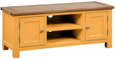 Lundy Orange Mustard Painted 120cm Large Tv Unit