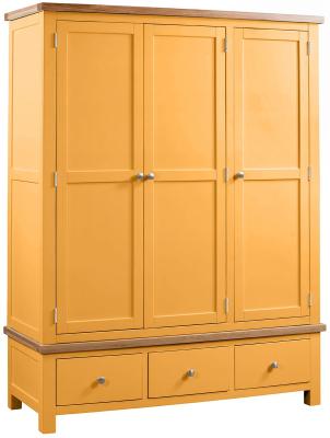 Lundy Orange Mustard Painted 3 Door Triple Wardrobe