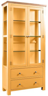 Lundy Orange Mustard Painted Display Cabinet