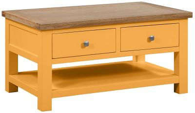 Lundy Orange Mustard Painted Storage Coffee Table