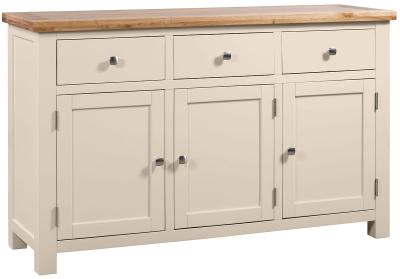 Lundy Old Lace Painted 3 Door Large Sideboard