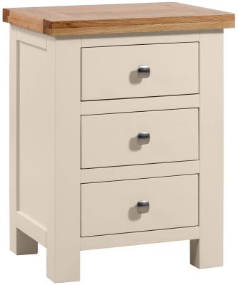 Lundy Old Lace Painted 3 Drawer Bedside Cabinet