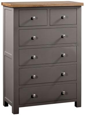 Product photograph of Lundy Warm Grey Painted 2 4 Drawer Chest from Choice Furniture Superstore