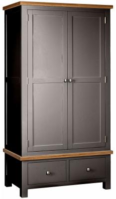 Lundy Warm Grey Painted 2 Door Combi Wardrobe