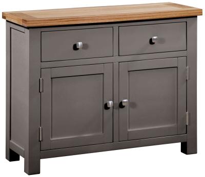 Lundy Warm Grey Painted 2 Door Small Sideboard