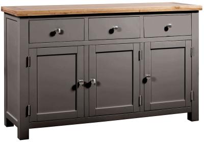 Lundy Warm Grey Painted 3 Door Large Sideboard