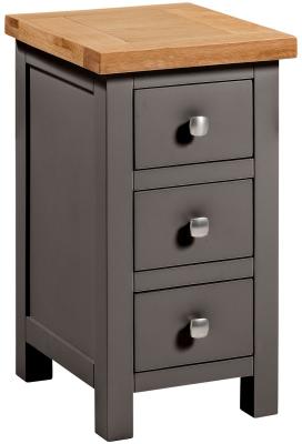 Lundy Warm Grey Painted Compact Bedside Cabinet