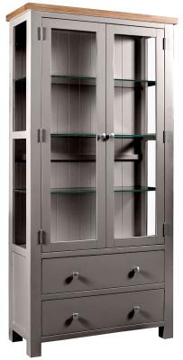 Lundy Warm Grey Painted Display Cabinet