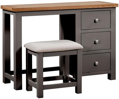 Lundy Warm Grey Painted Dressing Table And Stool