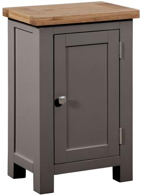 Product photograph of Lundy Warm Grey Painted 1 Door Small Cabinet from Choice Furniture Superstore