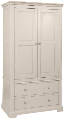 Cromwell Cobblestone Grey Painted 2 Door Combi Wardrobe