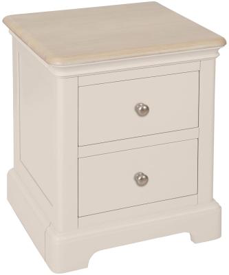 Product photograph of Cromwell Cobblestone Grey Painted 2 Drawer Bedside Cabinet from Choice Furniture Superstore