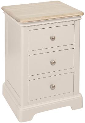 Cromwell Cobblestone Grey Painted 3 Drawer Bedside Cabinet