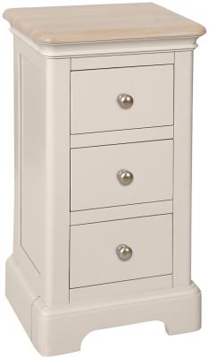 Cromwell Cobblestone Grey Painted 3 Drawer Compact Bedside Cabinet