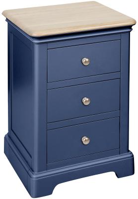 Cromwell Electric Blue Painted 3 Drawer Bedside Cabinet