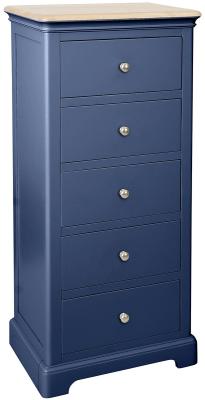 Cromwell Electric Blue Painted 5 Drawer Wellington Chest