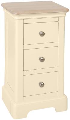 Cromwell Ivory Painted 3 Drawer Compact Bedside Cabinet