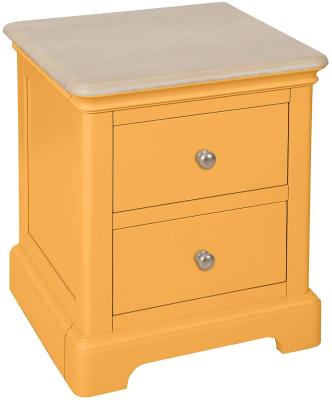 Cromwell Orange Mustard Painted 2 Drawer Bedside Cabinet