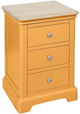 Cromwell Orange Mustard Painted 3 Drawer Bedside Cabinet