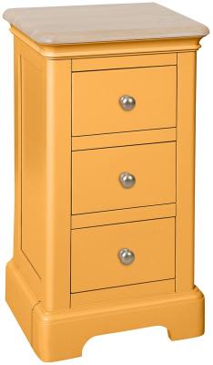 Cromwell Orange Mustard Painted 3 Drawer Compact Bedside Cabinet