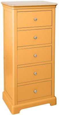 Cromwell Orange Mustard Painted 5 Drawer Wellington Chest