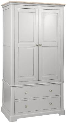 Cromwell Moon Grey Painted 2 Door Combi Wardrobe