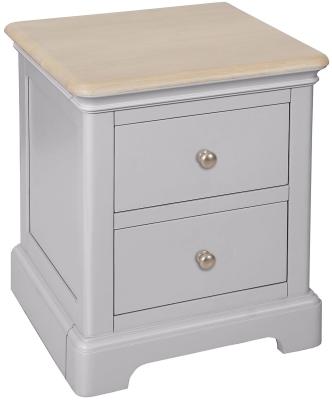 Product photograph of Cromwell Moon Grey Painted 2 Drawer Bedside Cabinet from Choice Furniture Superstore