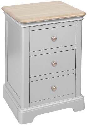 Cromwell Moon Grey Painted 3 Drawer Bedside Cabinet