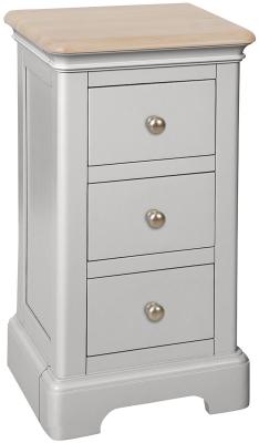 Cromwell Moon Grey Painted 3 Drawer Compact Bedside Cabinet