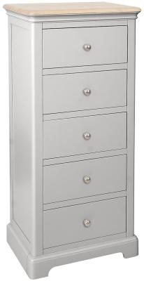 Product photograph of Cromwell Moon Grey Painted 5 Drawer Wellington Chest from Choice Furniture Superstore