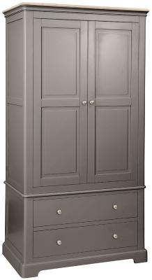 Cromwell Warm Grey Painted 2 Door Combi Wardrobe