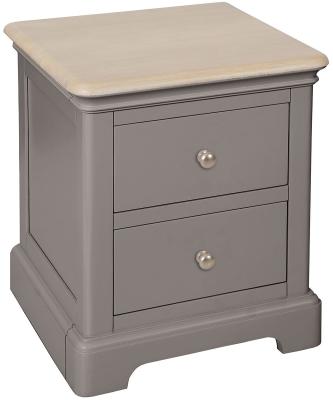 Product photograph of Cromwell Warm Grey Painted 2 Drawer Bedside Cabinet from Choice Furniture Superstore