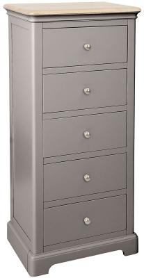 Product photograph of Cromwell Warm Grey Painted 5 Drawer Wellington Chest from Choice Furniture Superstore