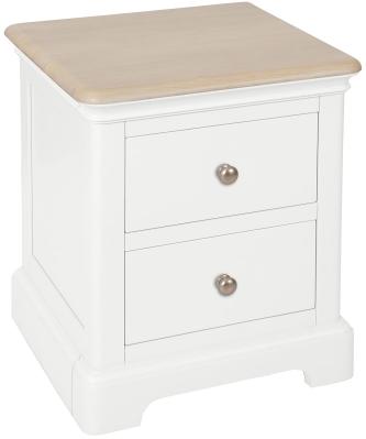 Cromwell White Painted 2 Drawer Bedside Cabinet