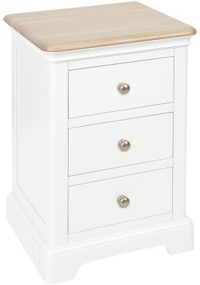 Cromwell White Painted 3 Drawer Bedside Cabinet