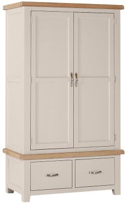 Wilmont Cobblestone Grey Painted 2 Door Combi Wardrobe